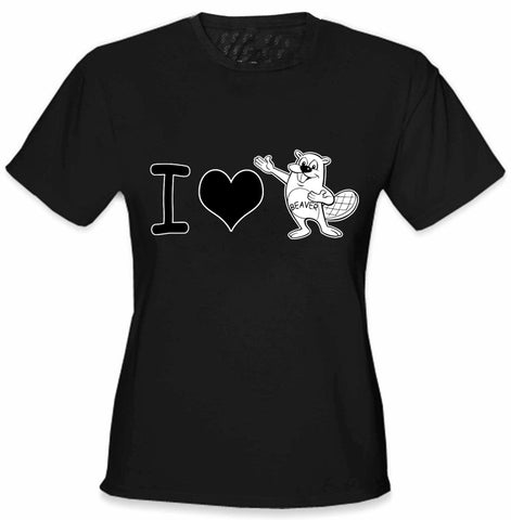 I Love Beavers Girls T-Shirt