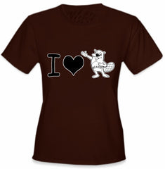 I Love Beavers Girls T-Shirt