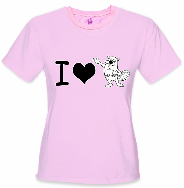 I Love Beavers Girls T-Shirt