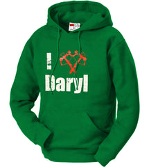 I Love Daryl Crossbow Heart Adult Hoodie