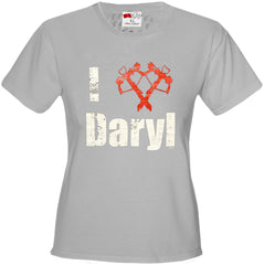 I Love Daryl Crossbow Heart Girl's T-Shirt