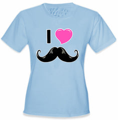 I Love Mustache Girl's T-Shirt