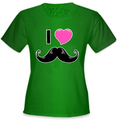 I Love Mustache Girl's T-Shirt