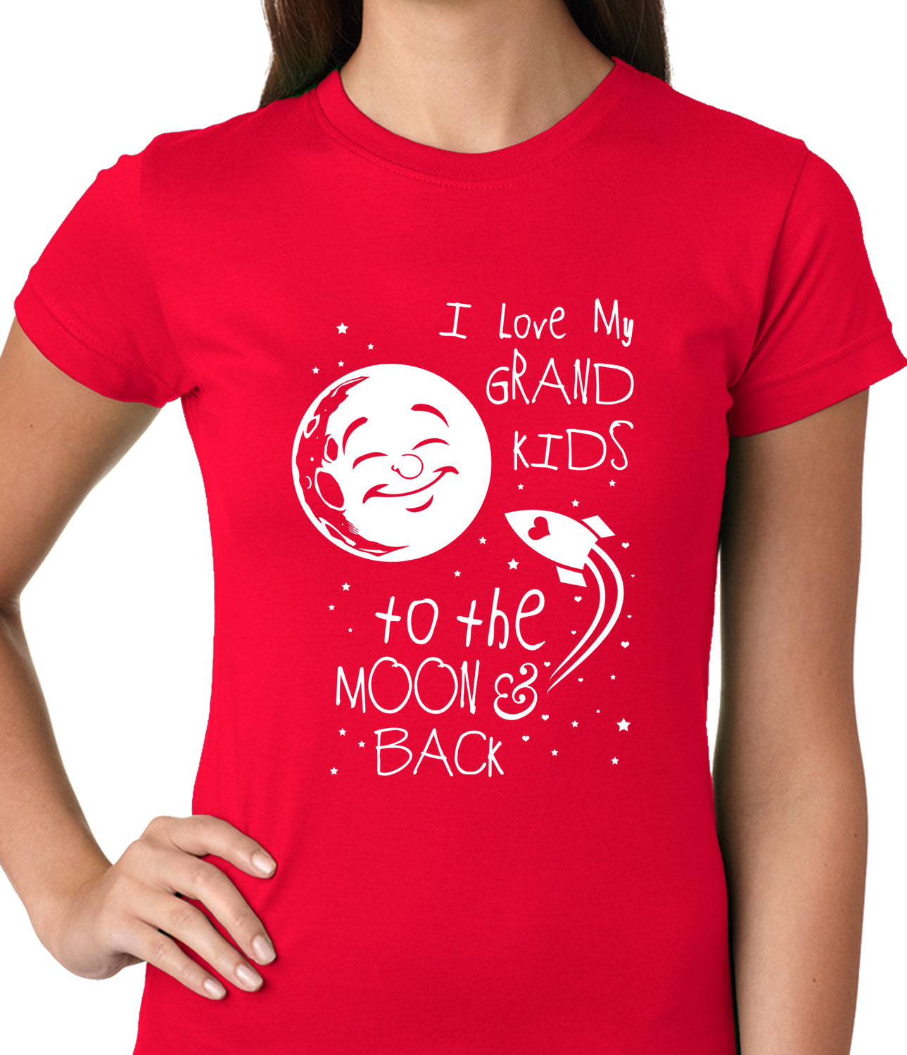 I Love My GrandKids to the Moon and Back Ladies T-shirt