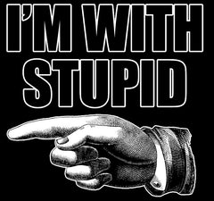 I'm With Stupid Adult Hoodie
