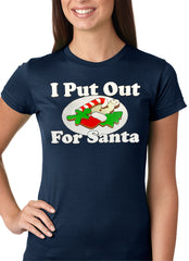 I Put Out For Santa Funny Girls T-shirt