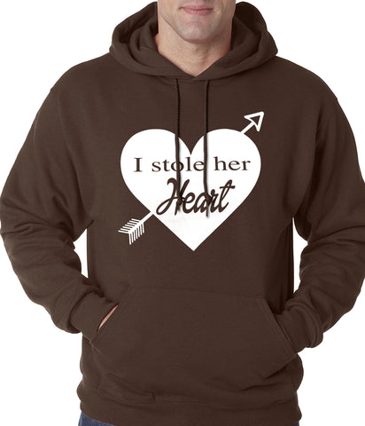 I Stole Her Heart Couples Adult Hoodie