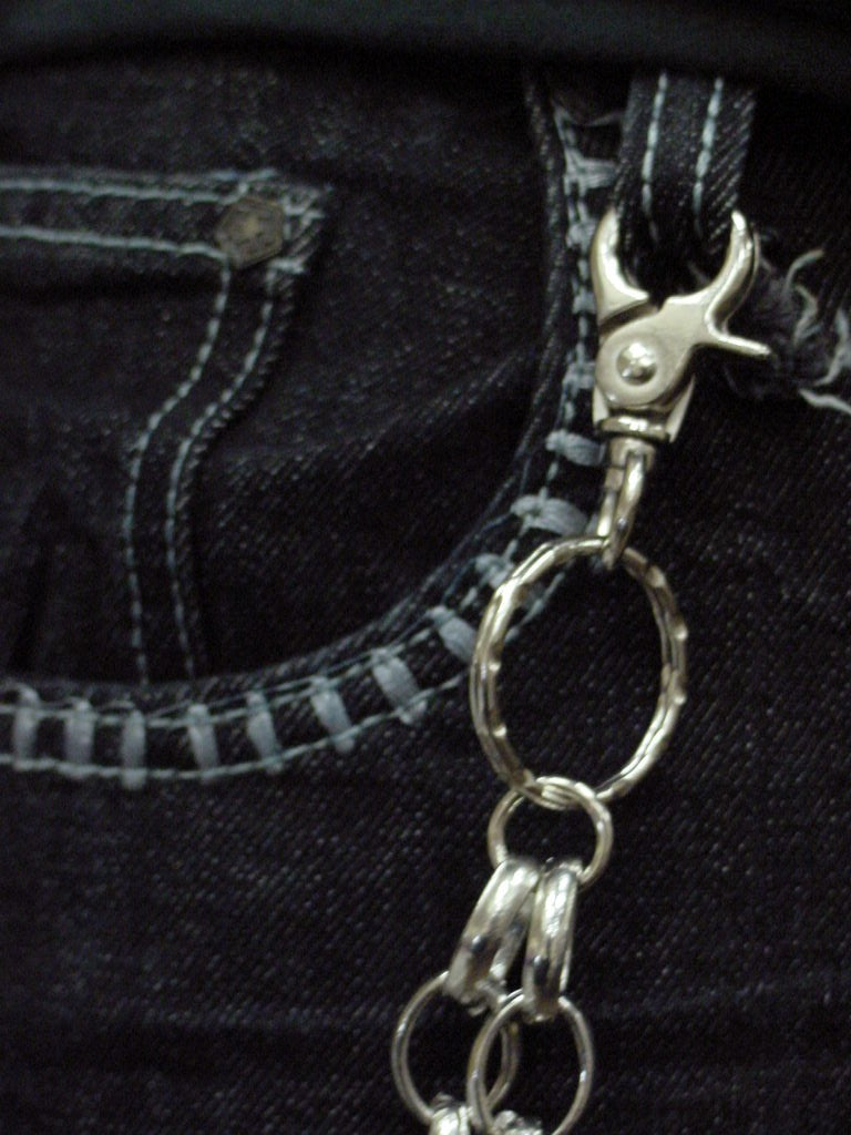 Hot Men's Three Strands Skull Biker Link Key Jean Wallet Chain 3
