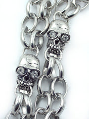 Iced Out  Skulls Jean & Wallet Chain