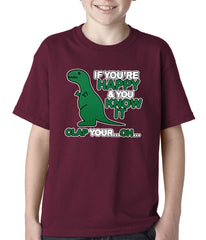 If You're Happy & You Know it Clap Your OH T-Rex Kids T-shirt