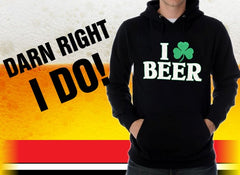 I Love Beer Shamrock Hoodie