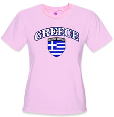 International Soccer Shirts - Greece Crest T-Shirt (Girls)