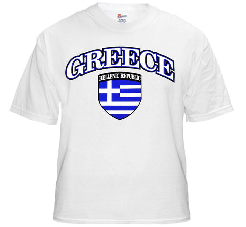 International Soccer Shirts - Greece Crest T-Shirt (Mens)
