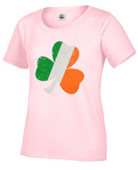 Irish Colors Vintage Distressed Shamrock Girl's T-Shirt
