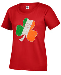 Irish Colors Vintage Distressed Shamrock Girl's T-Shirt