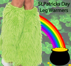 Irish Green Furry Leg Warmers