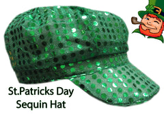 Irish Green Sequin Newsboy Party Hat