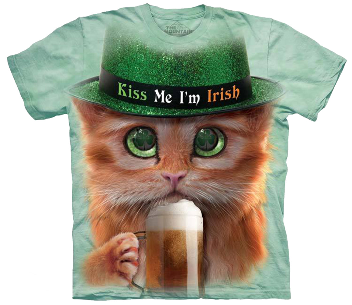 Irish Kitten Big Face Mens T-shirt