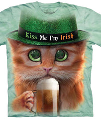 Irish Kitten Big Face Mens T-shirt