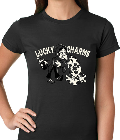 Irish Lucky Charms Funny Drinking Ladies T-shirt