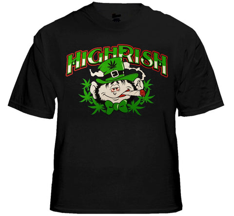 Irish Pothead T-Shirt - Highrish Stoned Leprechaun T-Shirt