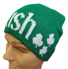 Irish Shamrock Beanie (Green/White)