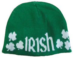 Irish Shamrock Beanie (Green/White)