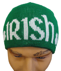 Irish Shamrock Beanie (Green/White)