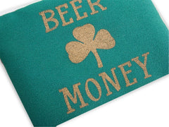 Irish Shamrock Beer Money Cash & ID Purse