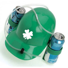 Irish Shamrock Double Beer Can Helmet