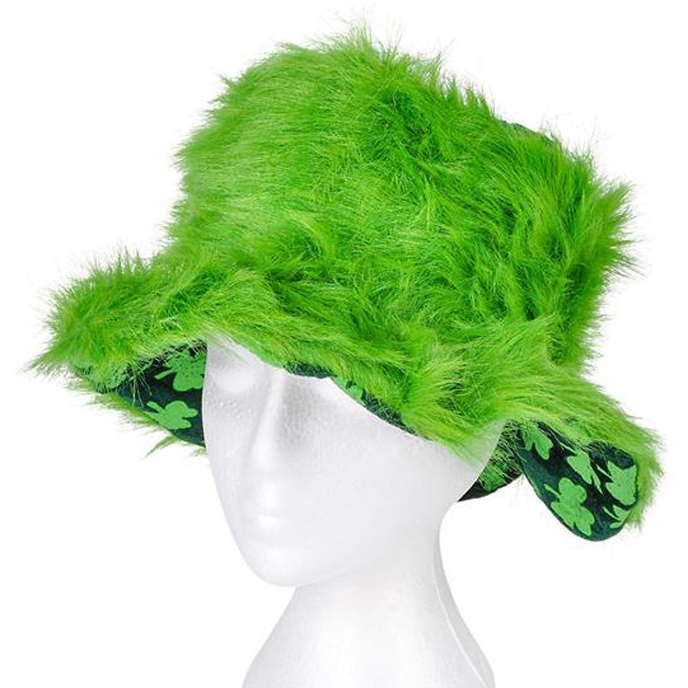 Irish Shamrock Furry Bucket Hat