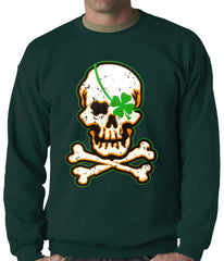 Irish Shamrock Skull and Crossbones Crewneck