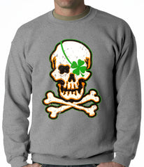 Irish Shamrock Skull and Crossbones Crewneck