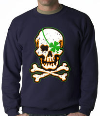 Irish Shamrock Skull and Crossbones Crewneck