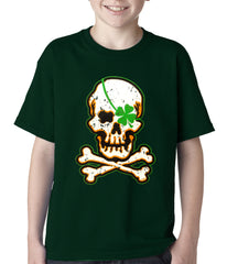 Irish Shamrock Skull and Crossbones Kids T-shirt