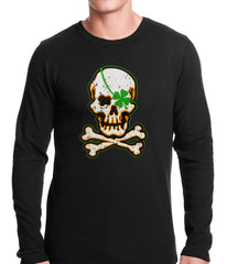 Irish Shamrock Skull and Crossbones Thermal Shirt