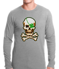 Irish Shamrock Skull and Crossbones Thermal Shirt