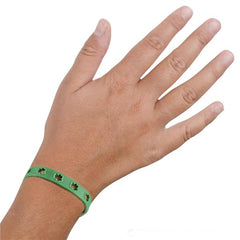 Irish St. Patrick's Day Cut Out Shamrock Rubber Bracelet (2)