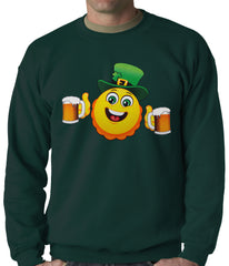 Irish St. Patrick's Day Drinking Leprechaun Emoji Adult Crewneck