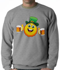 Irish St. Patrick's Day Drinking Leprechaun Emoji Adult Crewneck