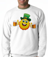 Irish St. Patrick's Day Drinking Leprechaun Emoji Adult Crewneck