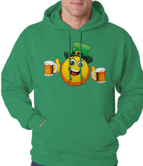 Irish St. Patrick's Day Drinking Leprechaun Emoji Adult Hoodie