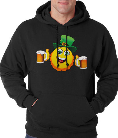 Irish St. Patrick's Day Drinking Leprechaun Emoji Adult Hoodie