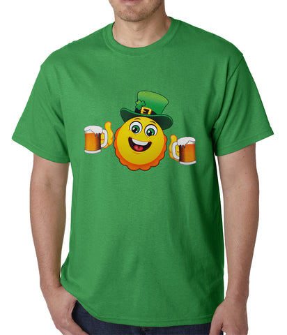 Irish St. Patrick's Day Drinking Leprechaun Emoji Mens T-shirt