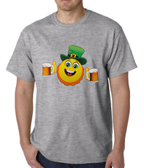 Irish St. Patrick's Day Drinking Leprechaun Emoji Mens T-shirt