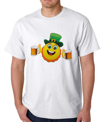 Irish St. Patrick's Day Drinking Leprechaun Emoji Mens T-shirt