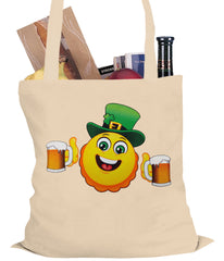 Irish St. Patrick's Day Drinking Leprechaun Emoji Tote Bag