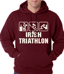 Irish Triathlon Funny St. Patrick's Day Adult Hoodie