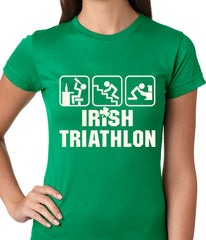 Irish Triathlon Funny St. Patrick's Day Ladies T-shirt