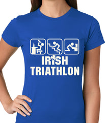 Irish Triathlon Funny St. Patrick's Day Ladies T-shirt